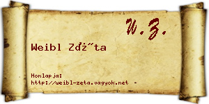 Weibl Zéta névjegykártya